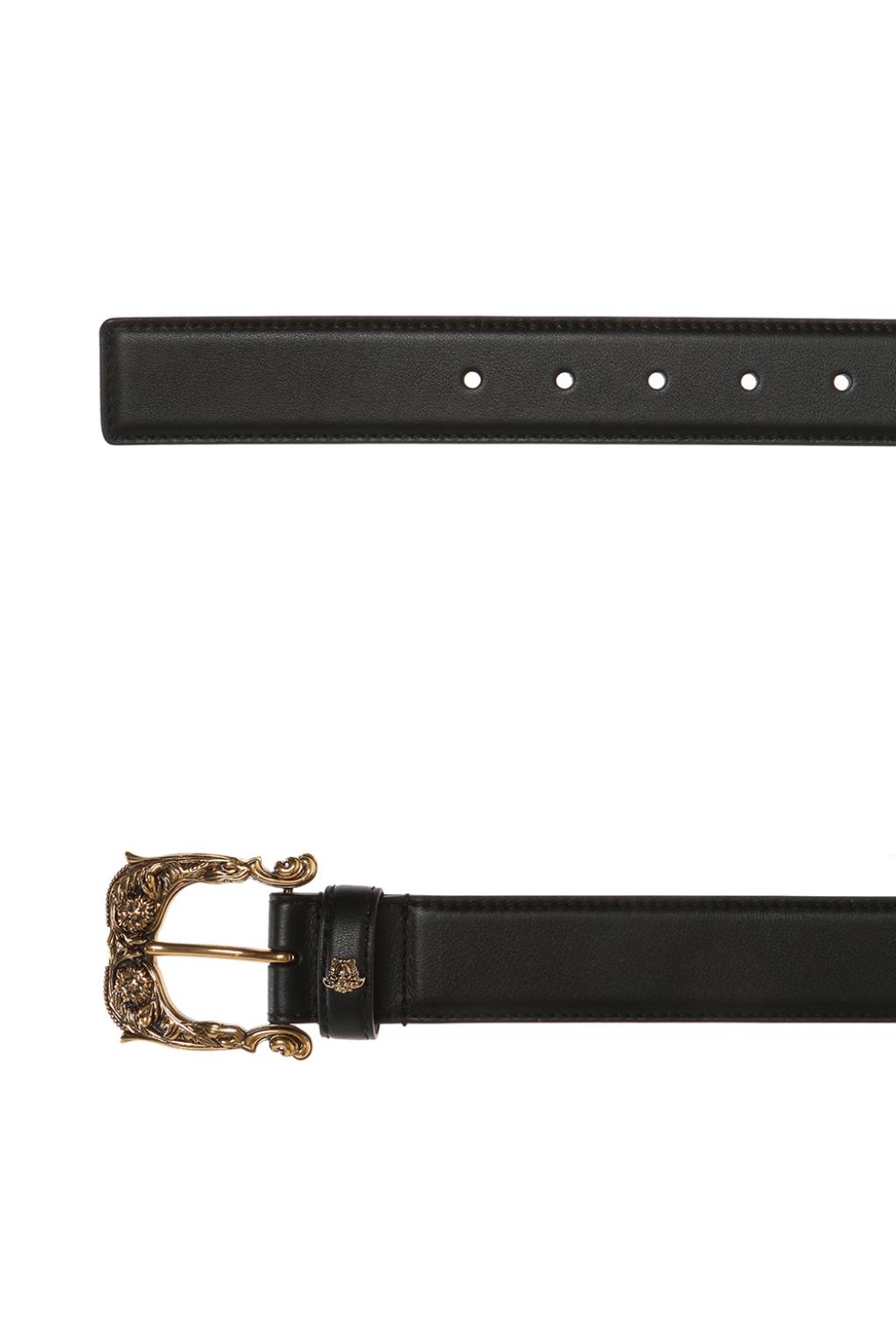 VERSACE Embellished leather belt