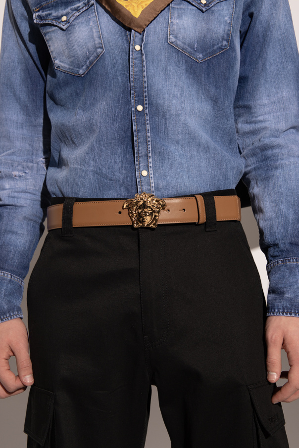 Versace Leather belt with Medusa head