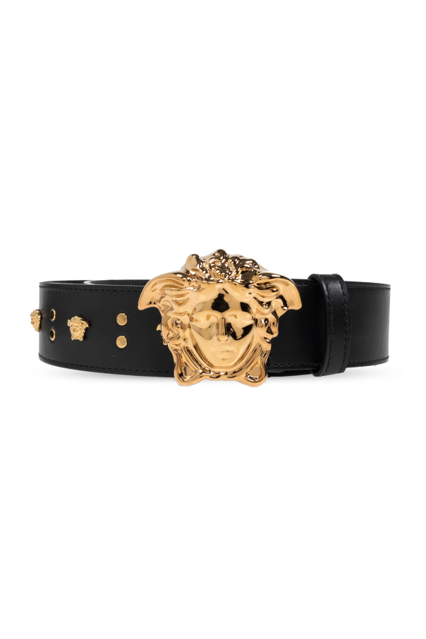 Versace Leather belt with appliqués