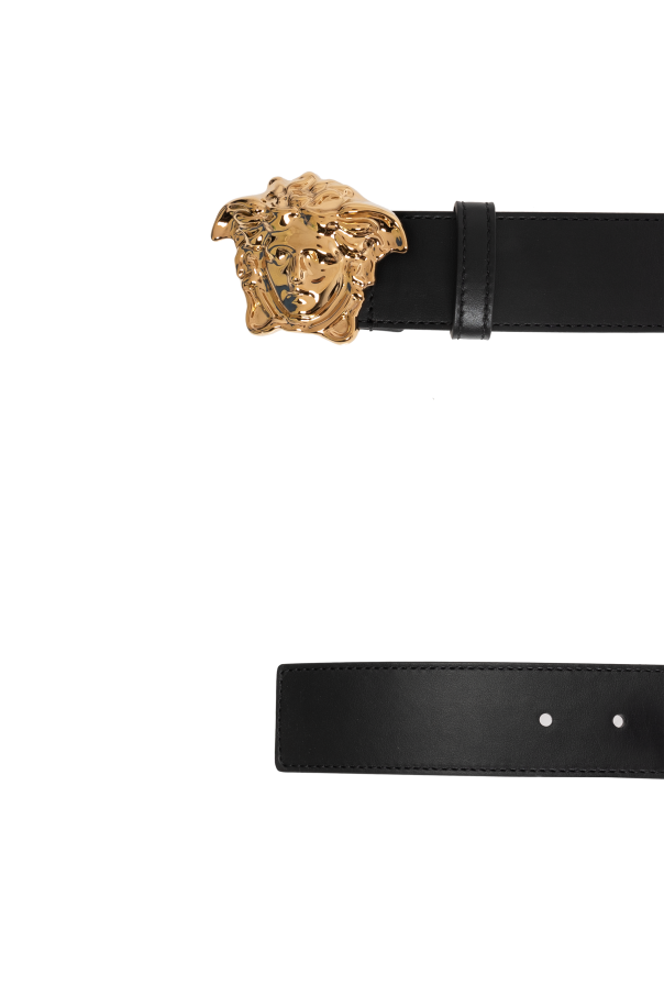 Versace Leather belt with appliqués