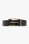 Versace BLACK Leather belt with logo