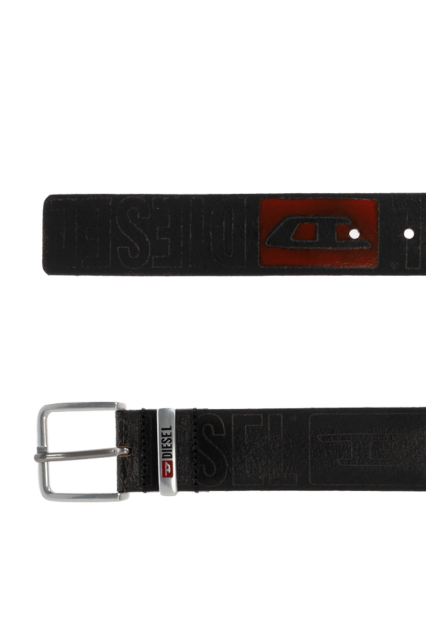 Diesel Leather belt ‘DIESEL LOGO B-BISCOTTO’
