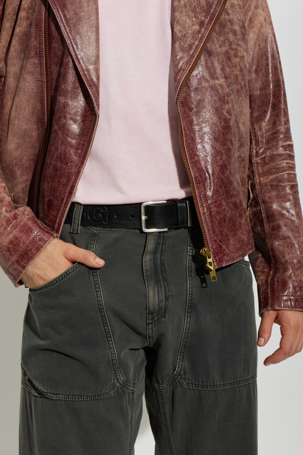 Diesel Leather belt ‘DIESEL LOGO B-FSL-OUTLINE’
