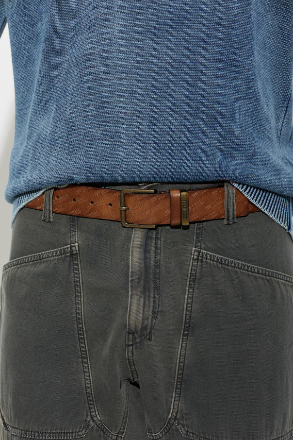 Diesel Leather belt ‘DIESEL LOGO B-MONOGRAM’