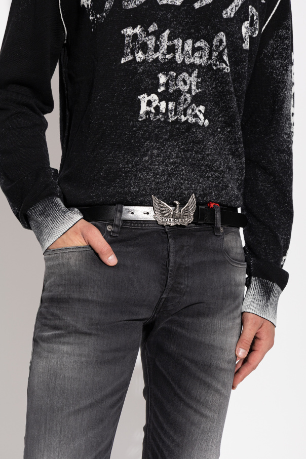 Diesel ‘LOGO B-PHOENIX’ leather belt