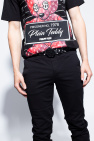 Philipp Plein BLACK Leather belt with logo