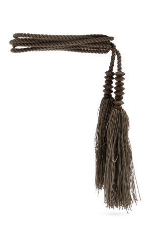 Long strap with wooden appliqués