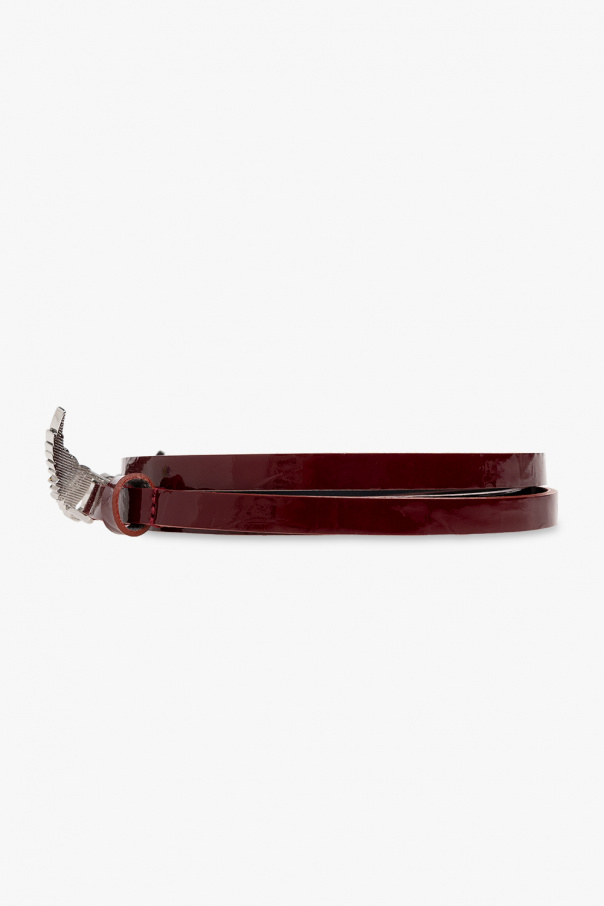 Zadig & Voltaire Patent leather belt with logo