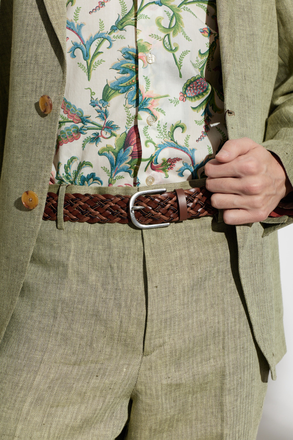 Paul Smith Cinto de couro com trança decorativa