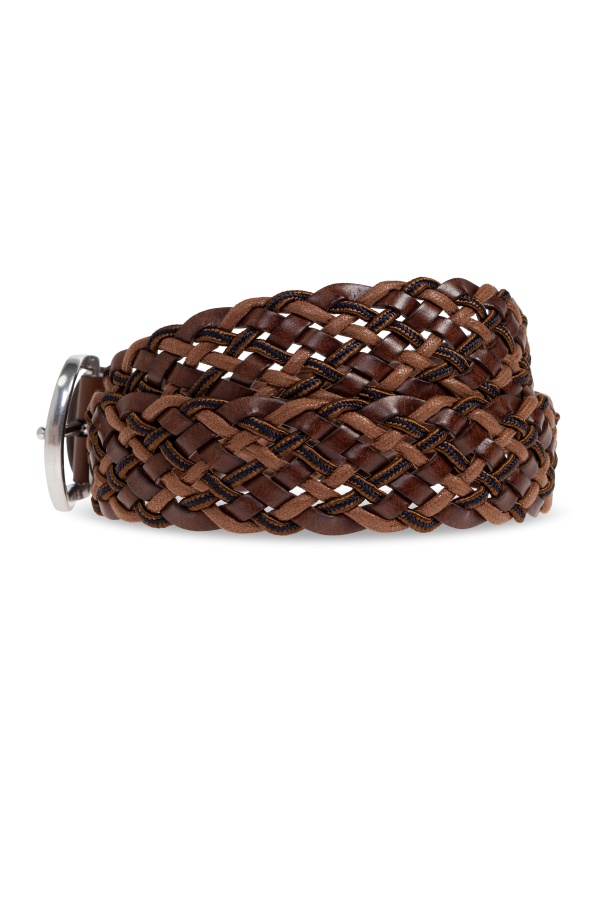 Paul Smith Cinto de couro com trança decorativa