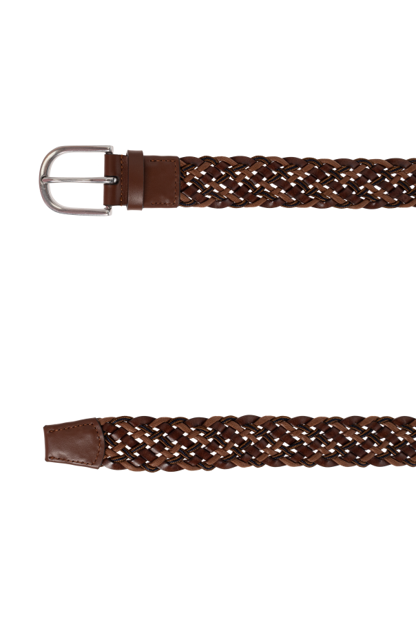 Paul Smith Cinto de couro com trança decorativa