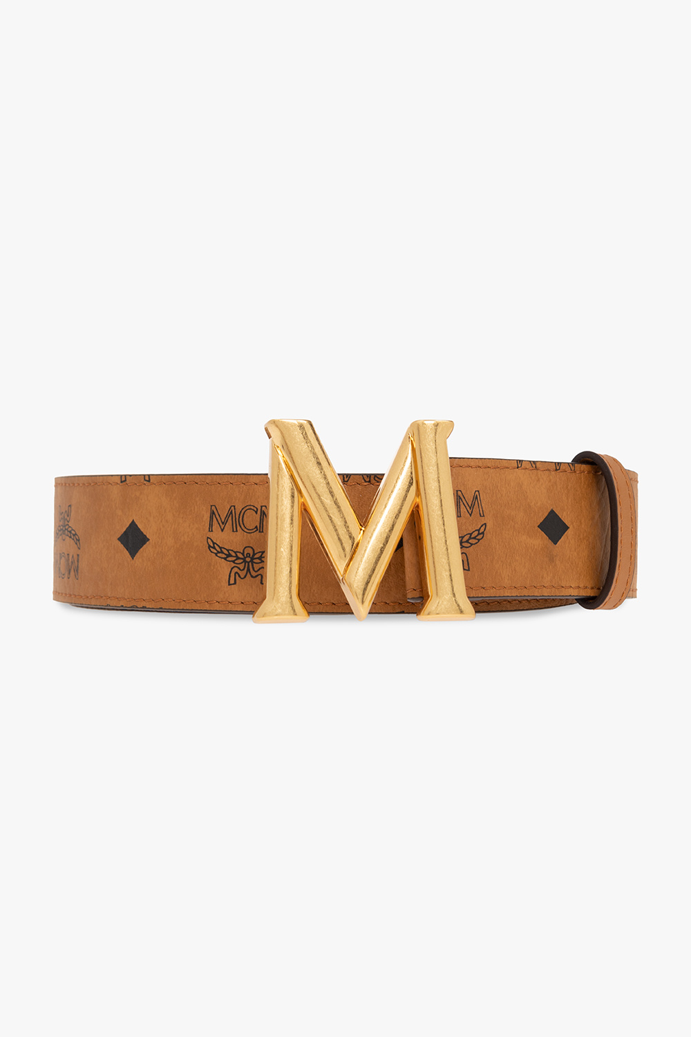 Mcm Letter Coated Canvas Belt