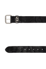Diesel BLACK Belt OVAL D LOGO B-1DR