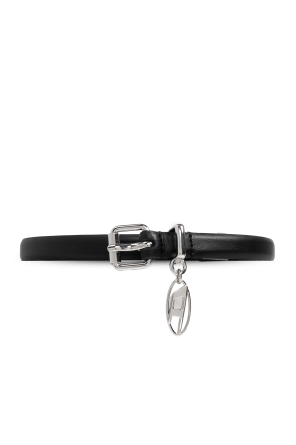 Leather belt ‘oval d logo’ od Diesel