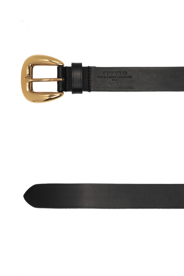 Etro Leather belt with logo