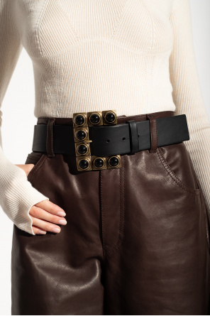 Leather belt with decorative buckle od Etro