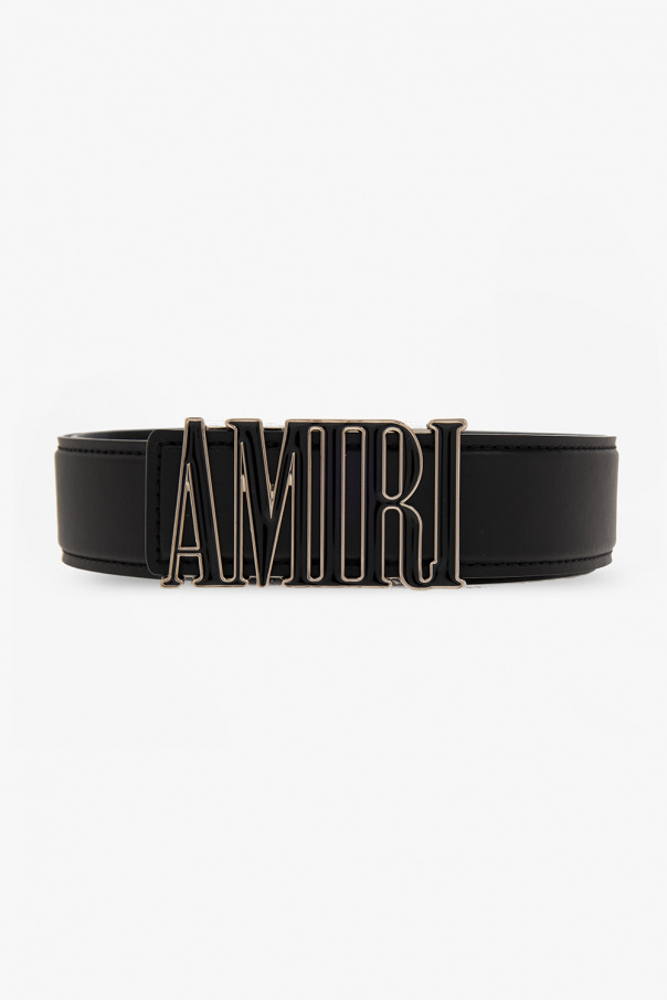 Amiri Leather belt with logo