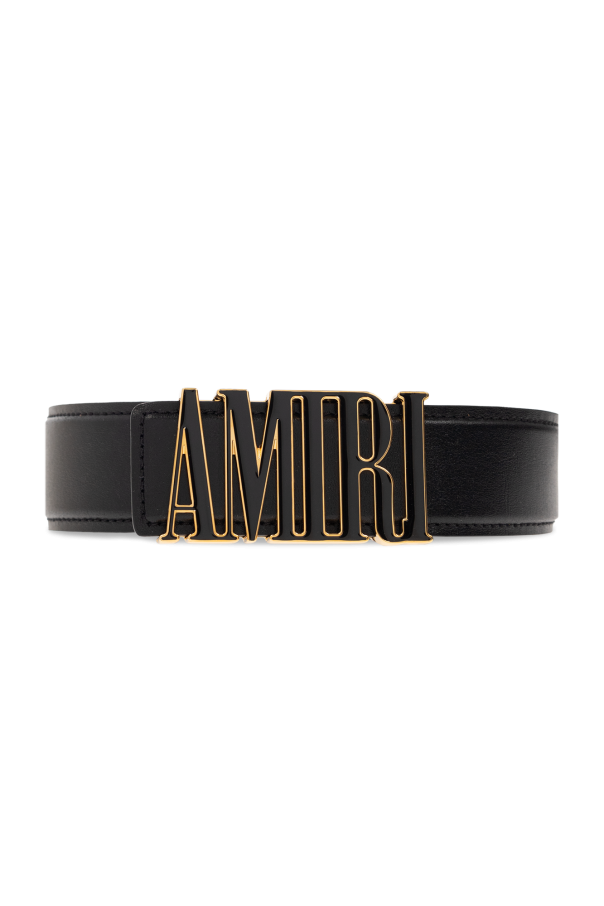 Amiri Leather belt with logo