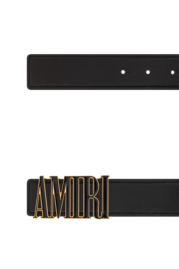 Amiri Leather belt with logo