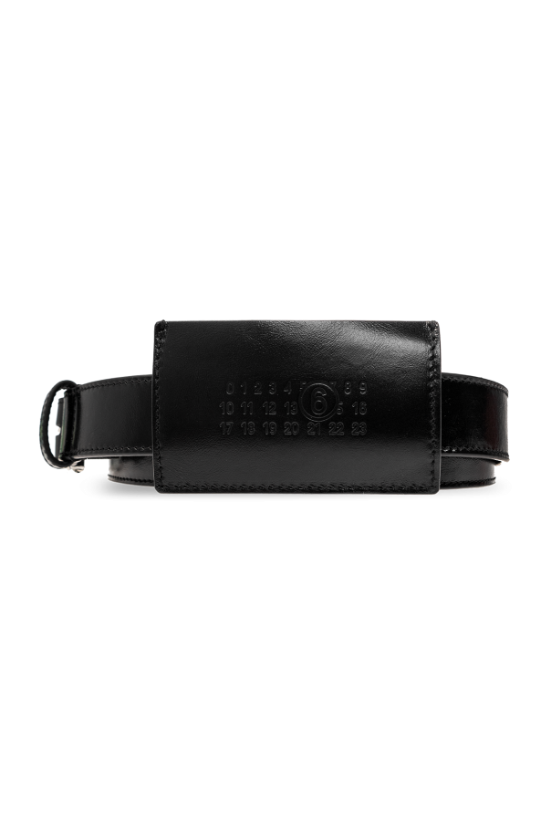 MM6 Maison Margiela Leather belt with card holder