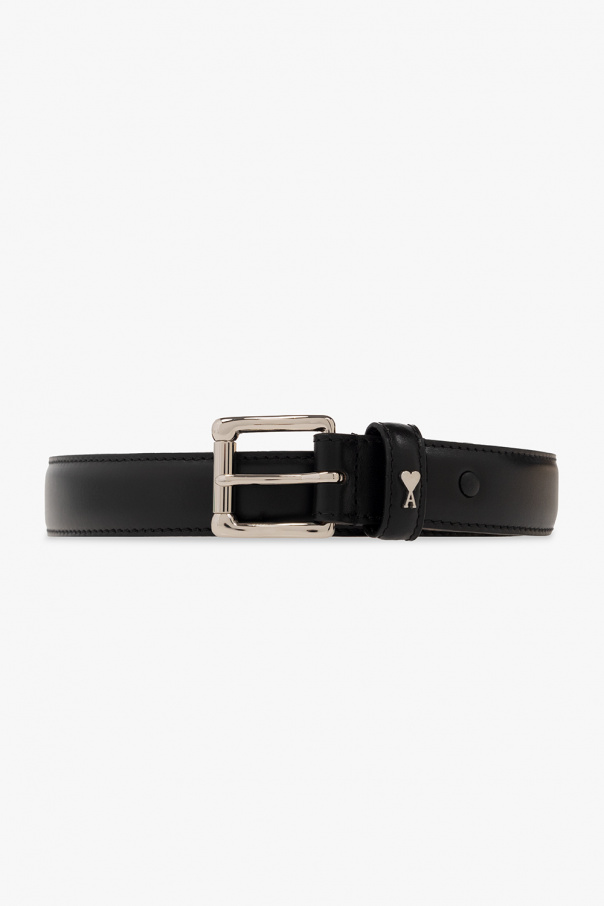 Ami Alexandre Mattiussi Leather belt with logo