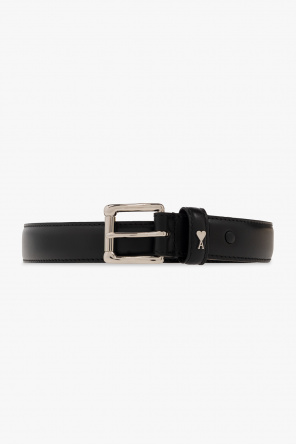 Leather belt with logo od that combines music, art and fashion