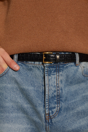 Ami Alexandre Mattiussi Leather belt with logo