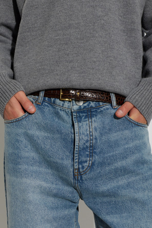 Ami Alexandre Mattiussi Leather belt with logo