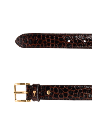 Ami Alexandre Mattiussi Leather belt with logo