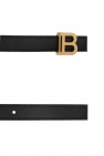 Balmain BLACK Leather belt with logo