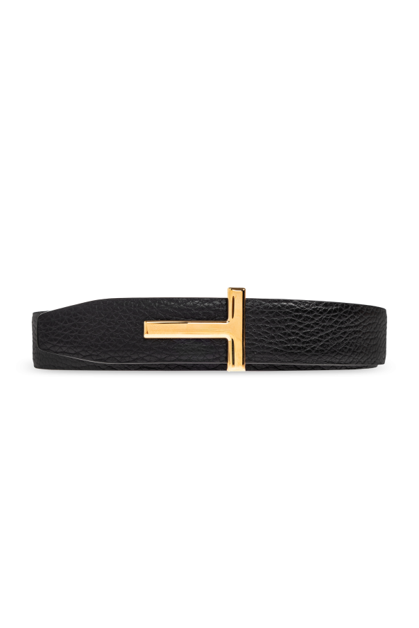 Leather belt with logo od Tom Ford
