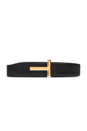 Leather belt with logo od Tom Ford