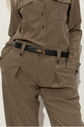 Leather belt with logo od Tom Ford