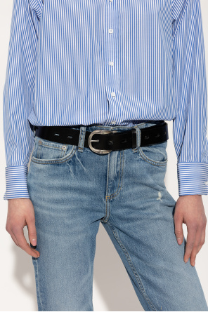 Leather belt od Reclaimed Vintage Inspired Sweater met logo in groen 