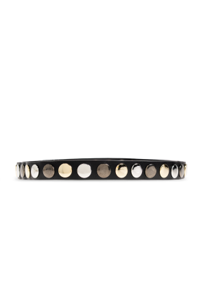 Leather belt with studs