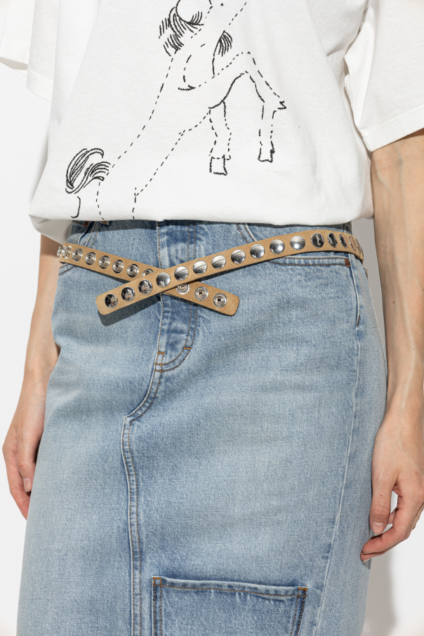 Iro Suede belt with studs