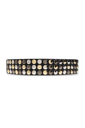 Leather belt with studs