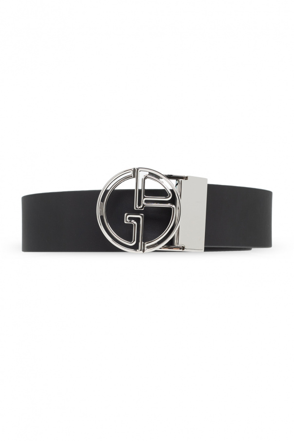 Black Leather belt with logo Giorgio Armani - Vitkac TW