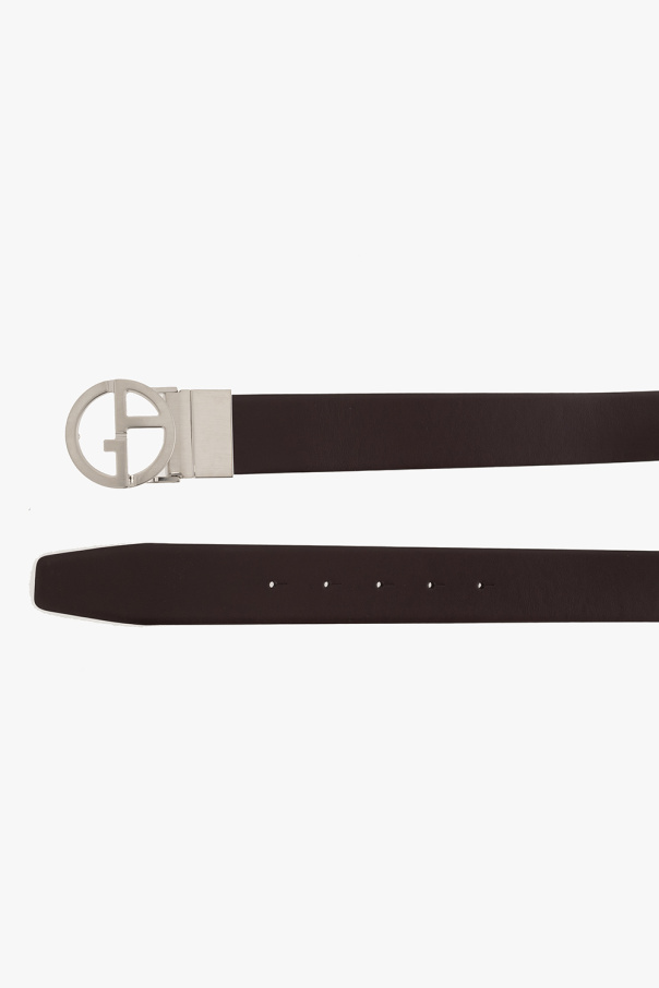 Giorgio Armani faux-shearling Reversible belt