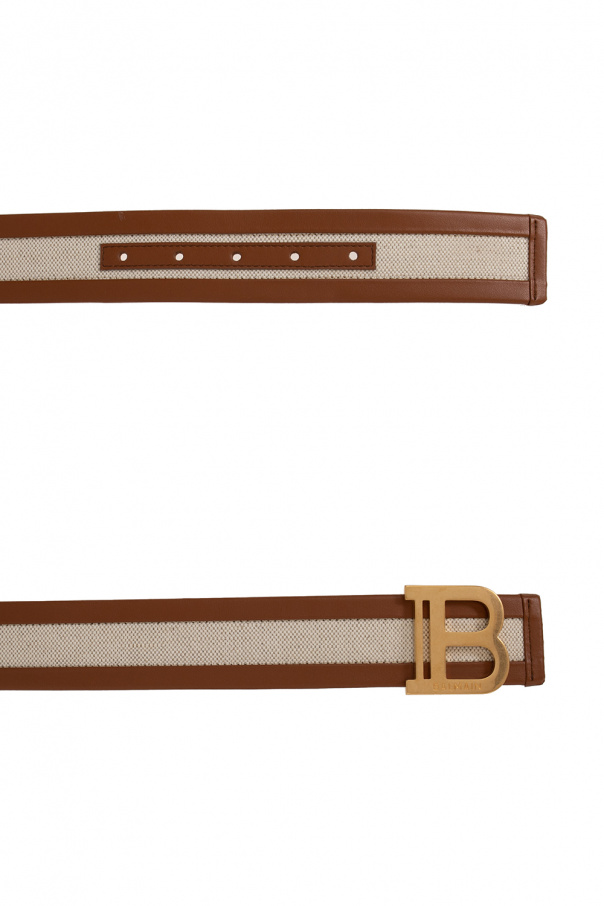 Belt' belt with logo Balmain - GenesinlifeShops Canada - Balmain two-piece  bikini - Cream 'B