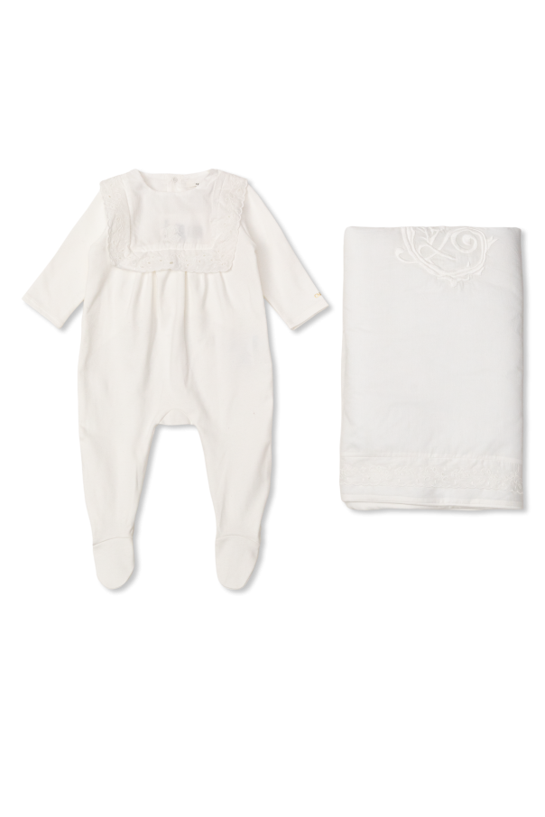 Chloé Kids Conjunto para bebé: babygrow, manta acolchoada