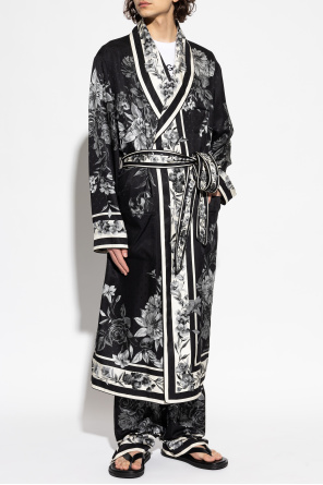 Dolce & Gabbana Bata de seda con motivo floral