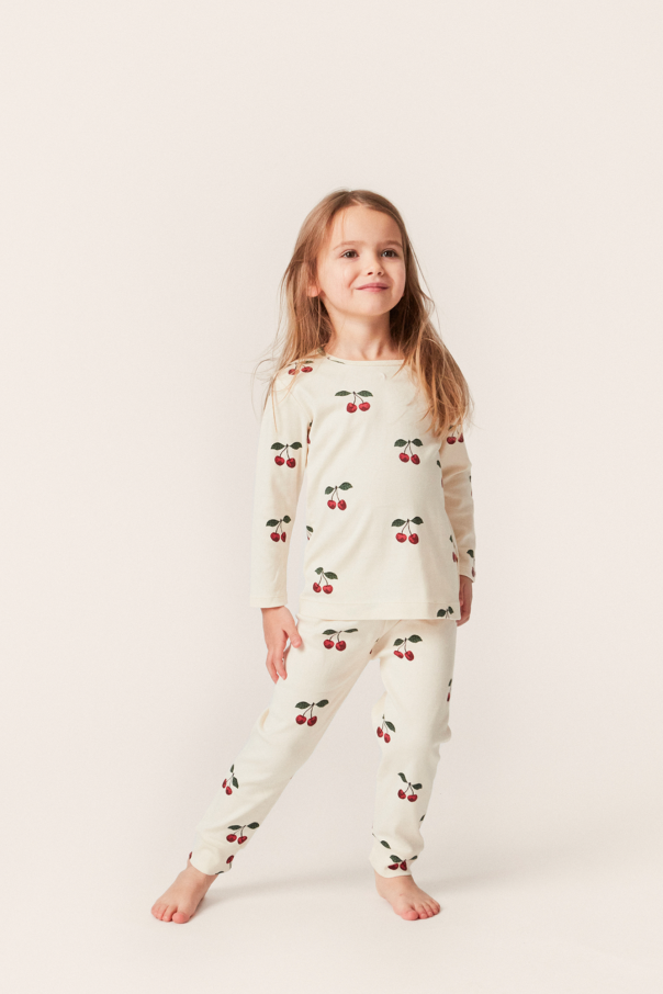 Konges Sløjd Two-piece pyjama with cherry motif