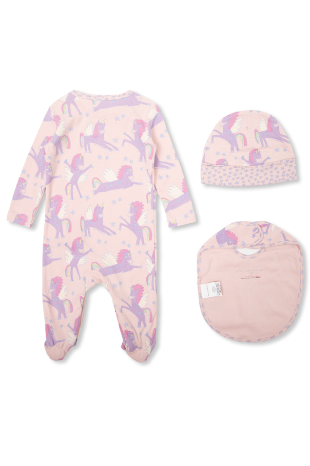 Stella McCartney Kids Baby gift set: babygrow, hat & beanie