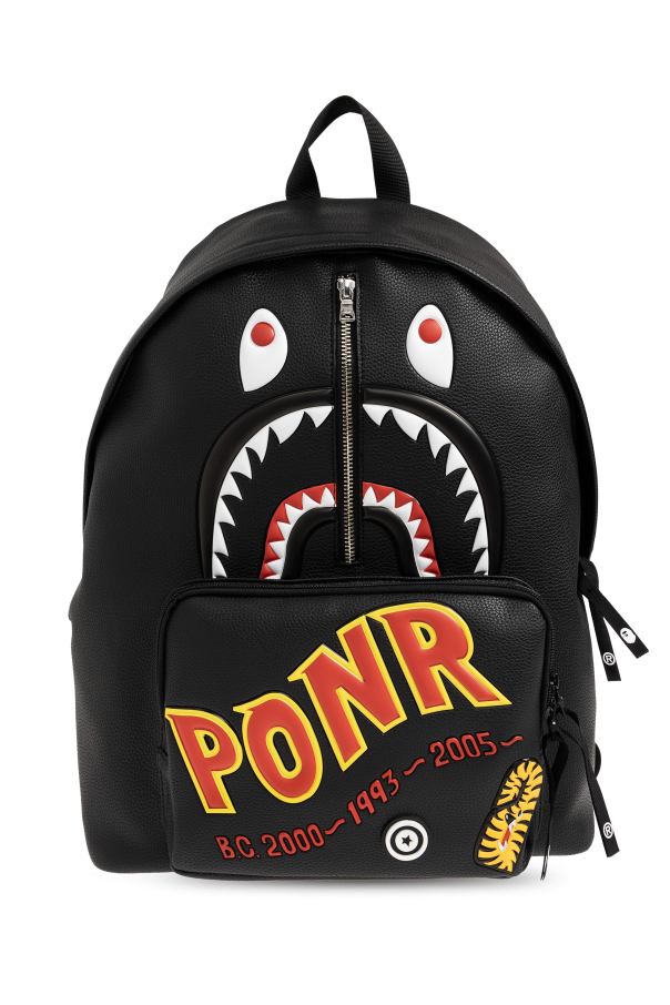 43-180Shops Montserrat - Black Calf Leather 5ac Tote Bag - Black Backpack  with print A BATHING APE