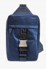 prada grey logo drawstring backpack
