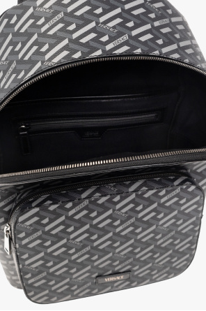Versace Claudia Canova mini flap shoulder strap bag in taupe