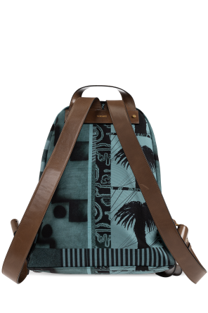 Versace Backpack `Lou` with `Sunset Palms` print