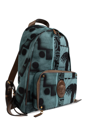 Versace Backpack `Lou` with `Sunset Palms` print