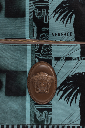 Versace Backpack `Lou` with `Sunset Palms` print